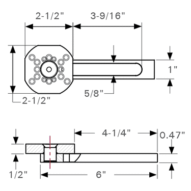 Stronghand Adjustable Mounting Base for Toggle Clamps, Fits 16 mm Holes