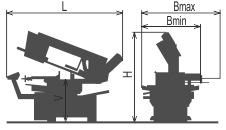 Pegas-Gonda 300x320 SHI-LR Semiautomatic Band Saw Machine dimensions