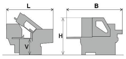 Machine dimensions drawing