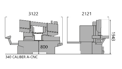 Pegas-Gonda 340 CALIBER A-CNC-PP Dimensions