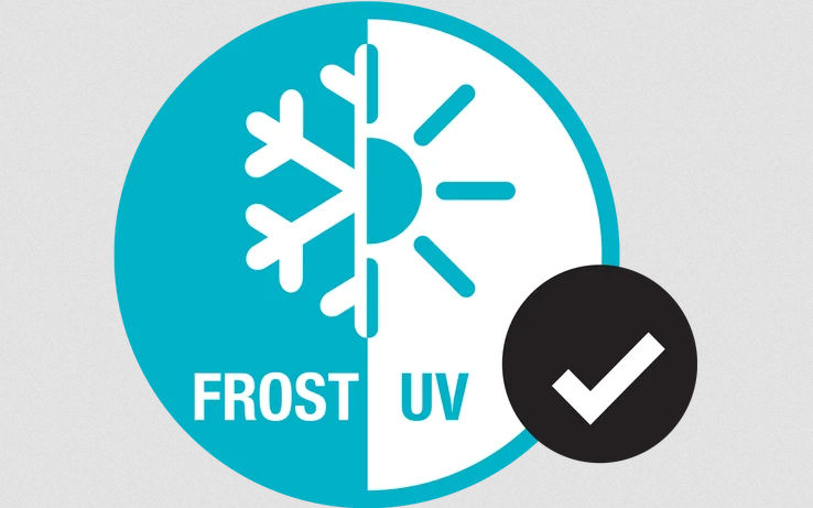 Frost-proof and UV-stable