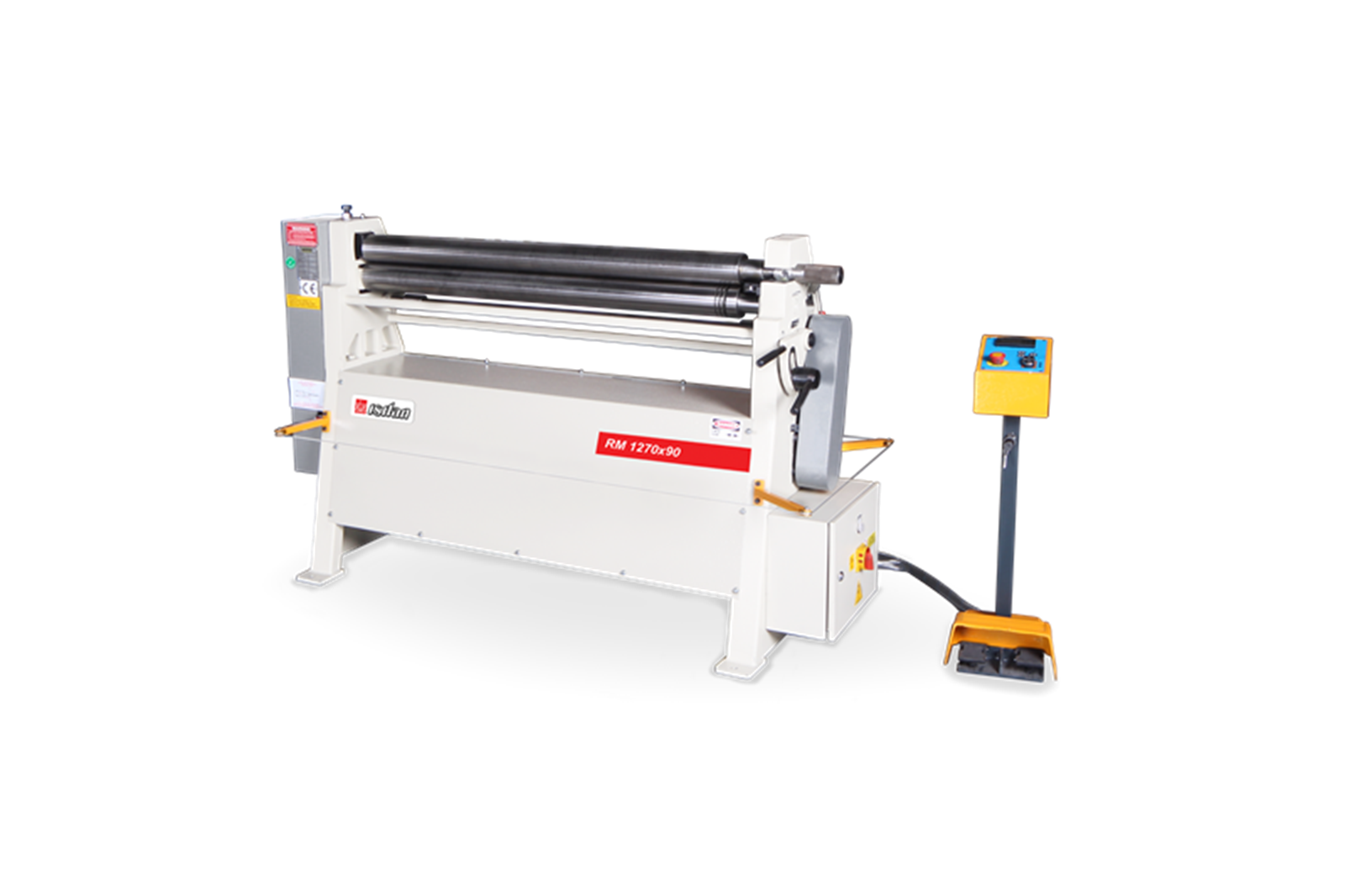  Isıtan RM 1270x90 3Rolls Motorized Plate Bending Machine with Induction Hardened Rolls, Mot. Back Roll, DR