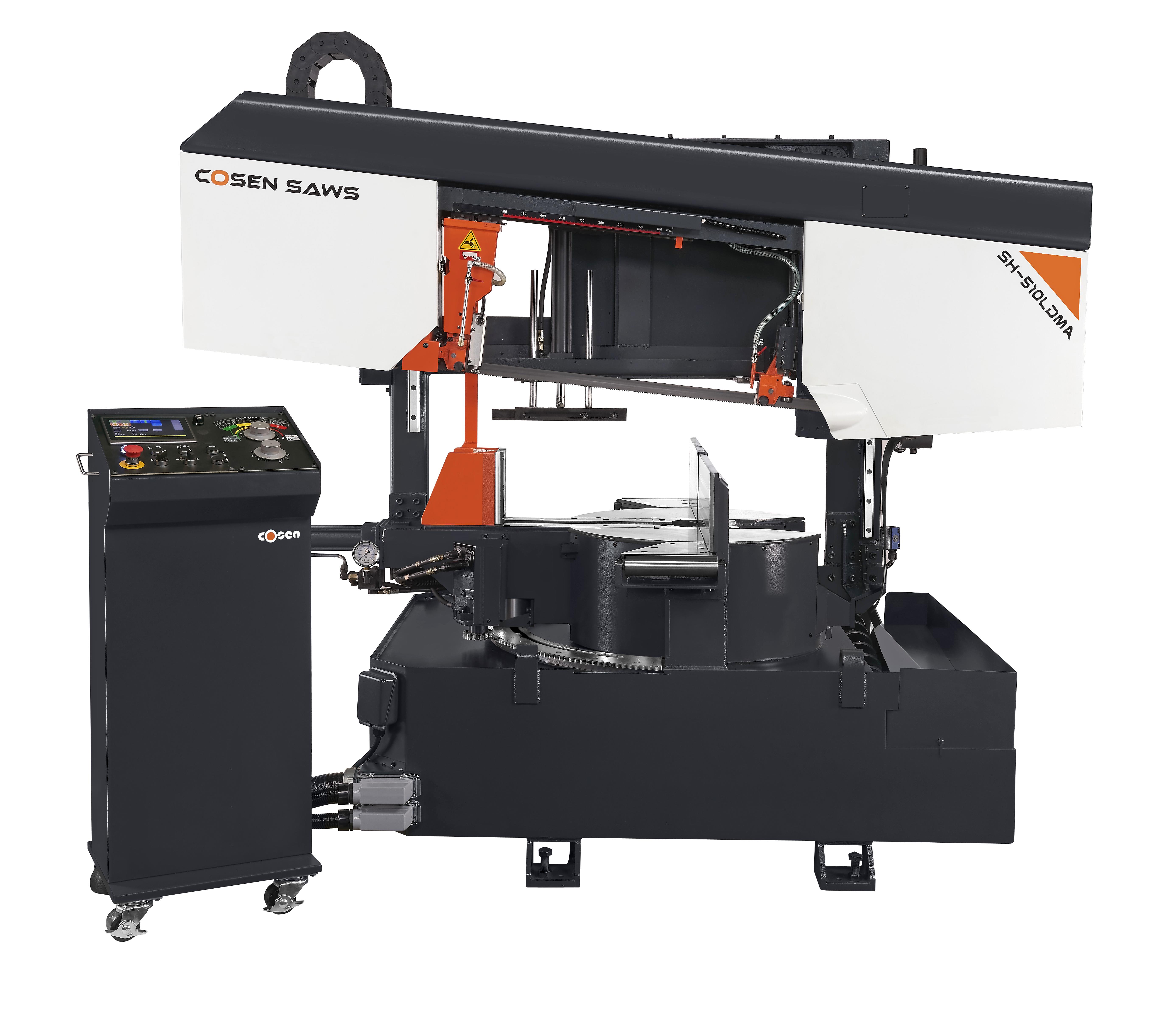 Cosen SH-510LDM Semi-Automatic Linear Guided/Double Miter-Cutting Horizontal Band saw