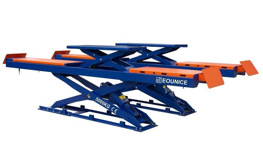 Eounice ON-7805-50H Alignment Scissor Lift Pneumatic Lock Release Flush Mount In-Ground Double Alignment Scissor Lift