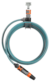 Gardena Patio spiral hose with cleaning nozzle 7.5 m system parts and holder 18401-20
