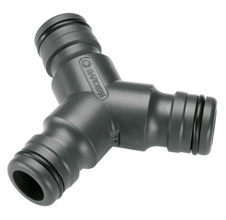 Gardena Profi system Y coupling, 2-way splitter, 1 inlet, 2 outlets, 3-4 inch 2833-20