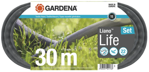 Gardena Textile Hose Liano™ Life 13 mm 1-2 inch 30 m Set 18457-20