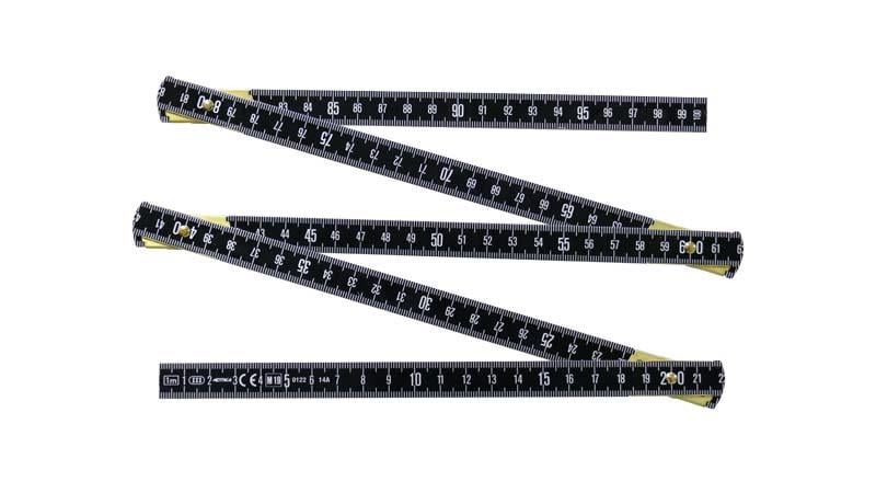 Jouanel MA1N Folding Rule Inscribed Aluminium 1 m- Black Finish