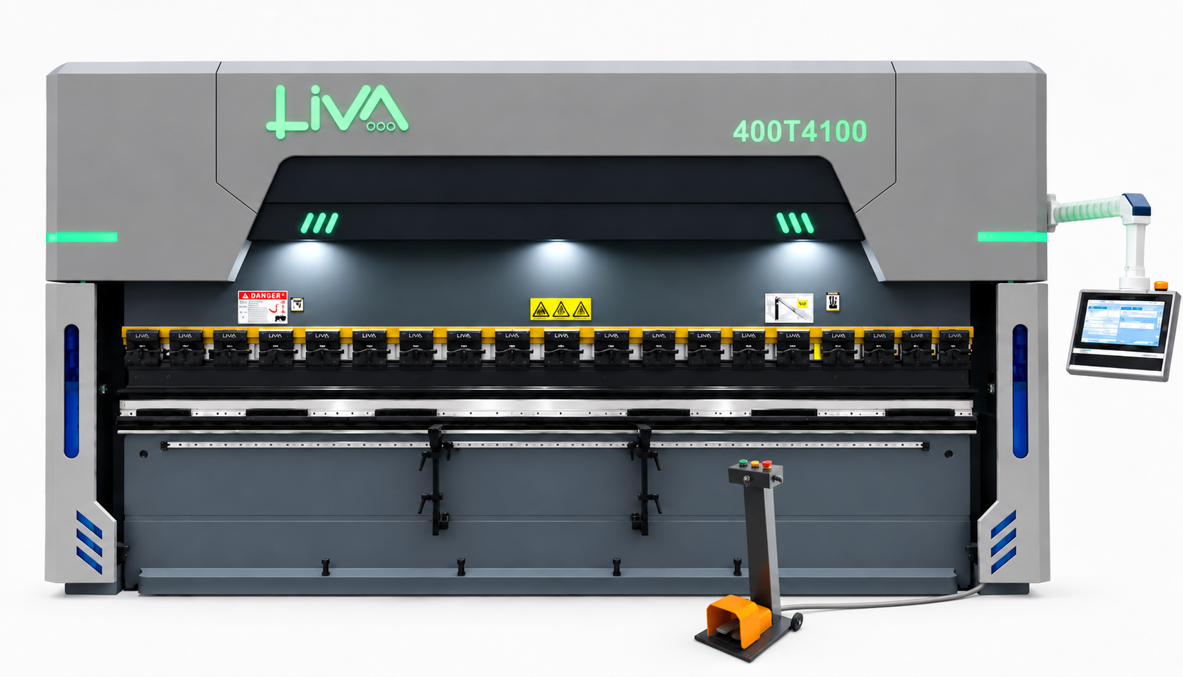 Liva Oem-Cn 400 Ton – 4100 mm mm CNC Electro-Hydraulic Hybrid Press Brake