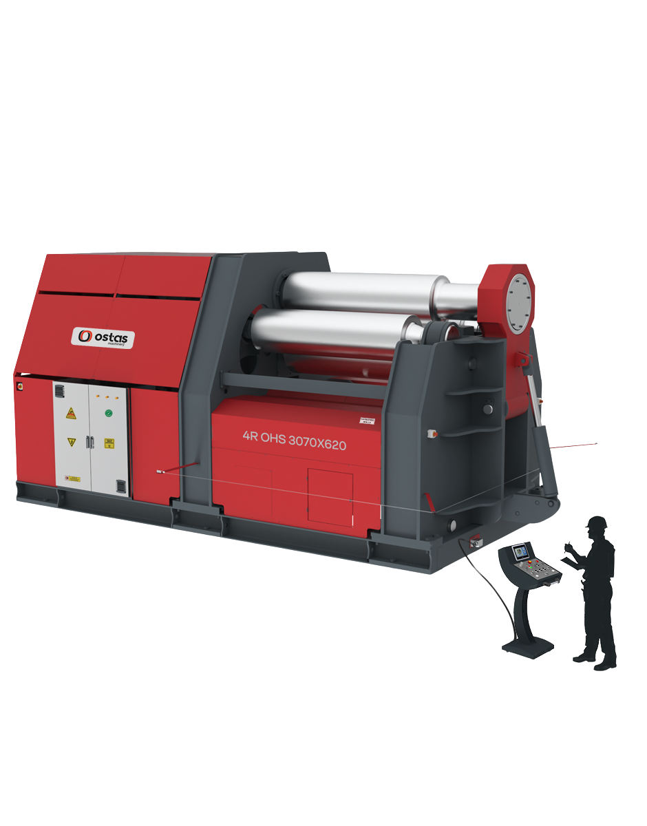 Ostas 4R-OHS 6100X380 4 Rolls Hydraulic Plate Bending Machine