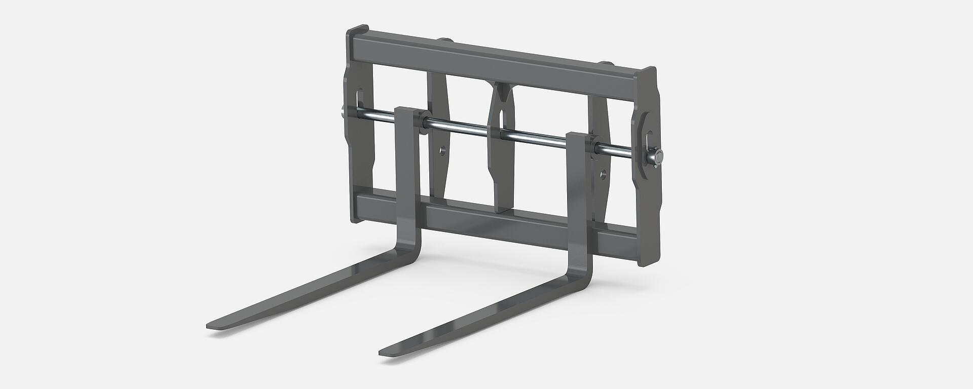 Wacker Neuson Pallet Fork, Fork Tines With Floating Mount Telehandler Attachments