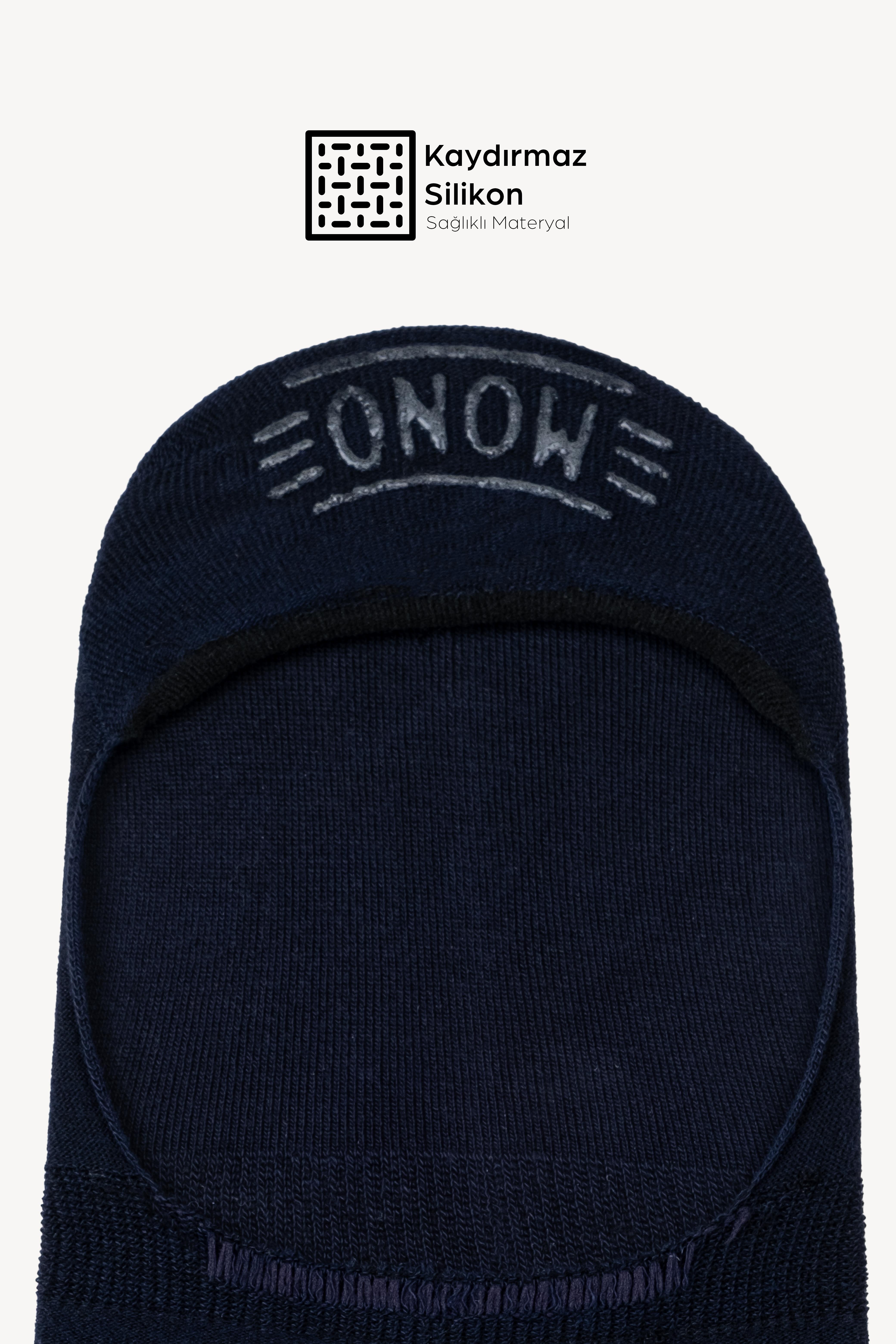 Mono Socks - 6lı Bambu Kaydırmaz Silikonlu Babet Çorap Lacivert