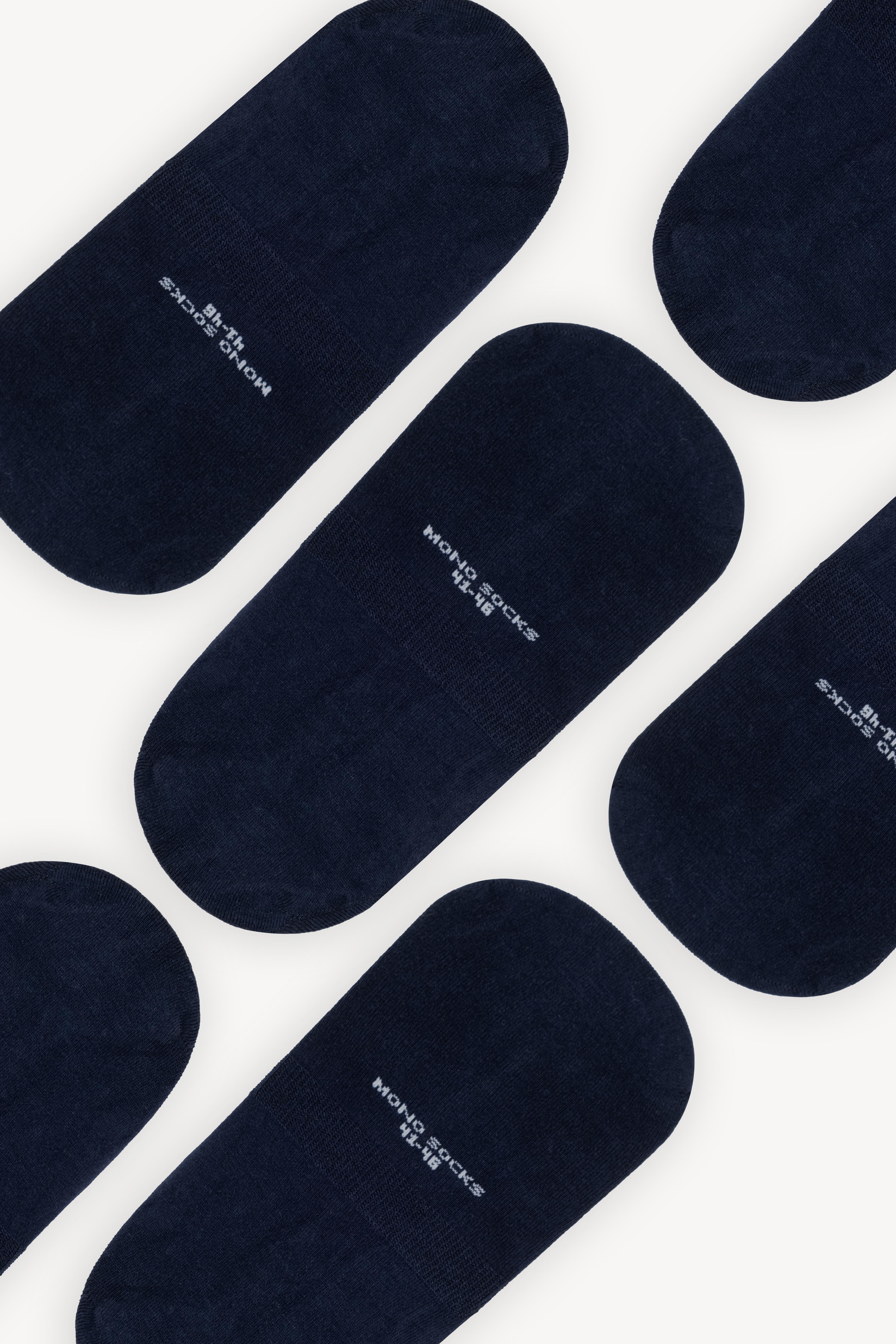 Mono Socks - 6lı Bambu Kaydırmaz Silikonlu Babet Çorap Lacivert
