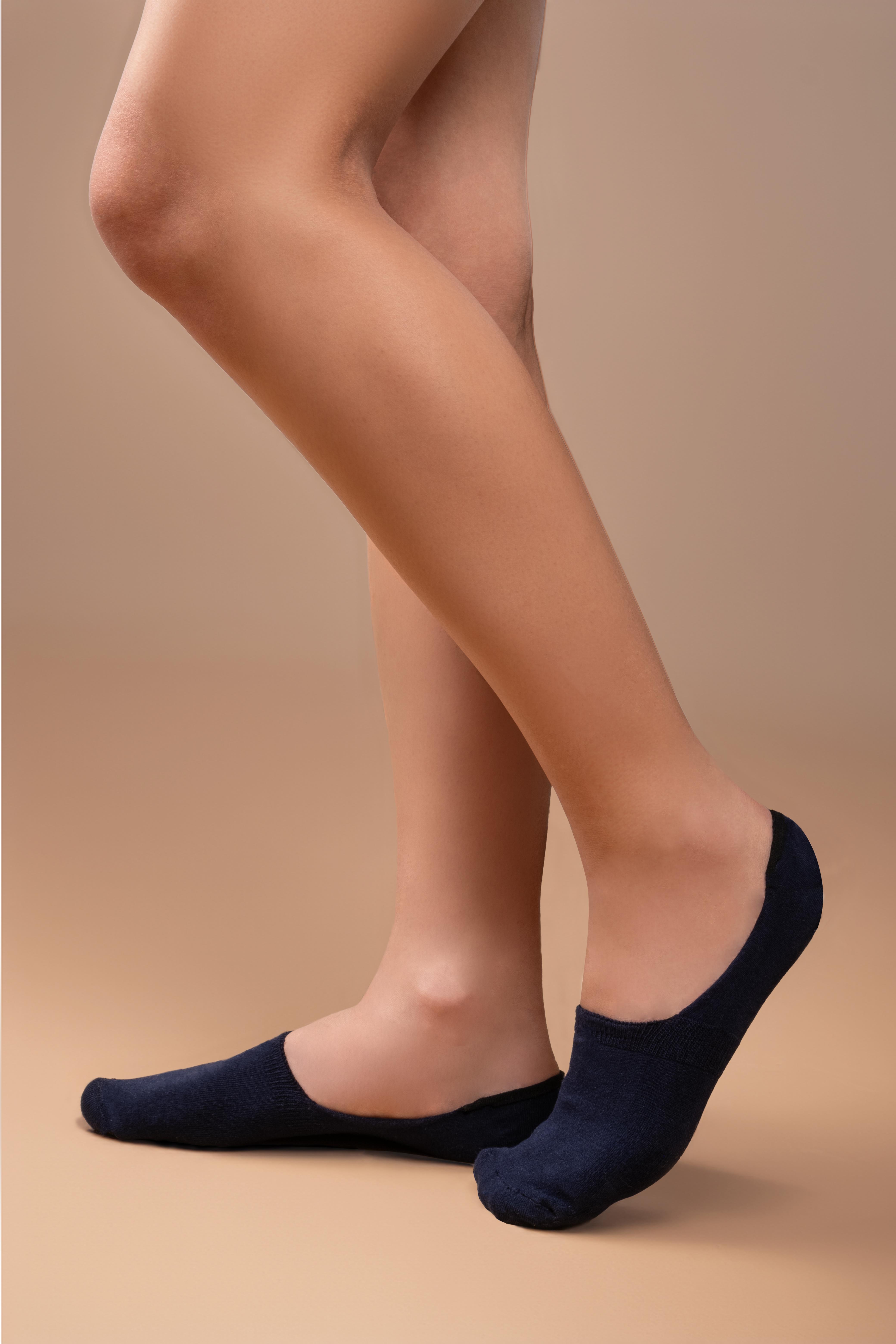 Mono Socks - 6lı Bambu Kaydırmaz Silikonlu Babet Çorap Lacivert