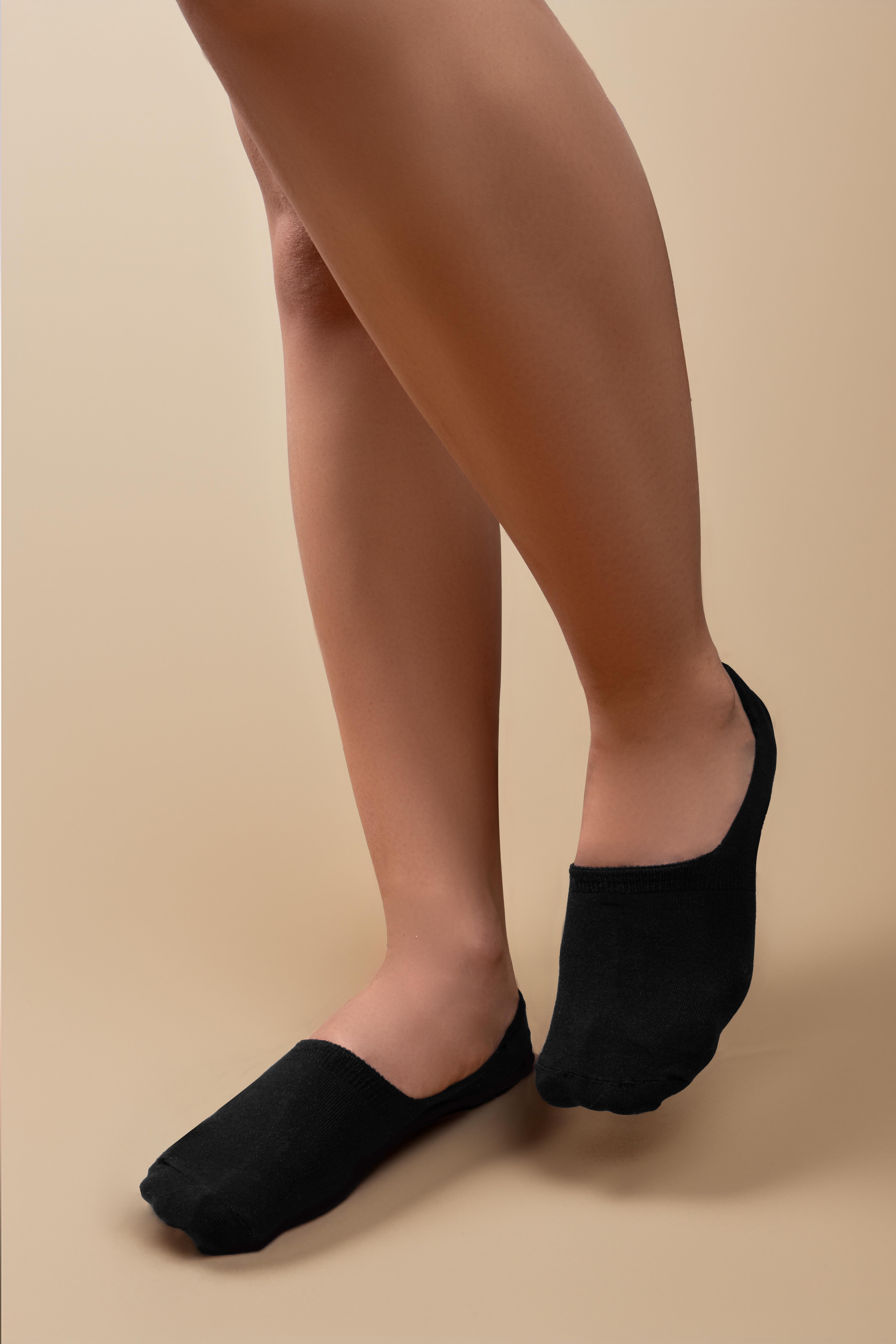 Mono Socks - 6lı Bambu Kaydırmaz Silikonlu Babet Çorap Siyah