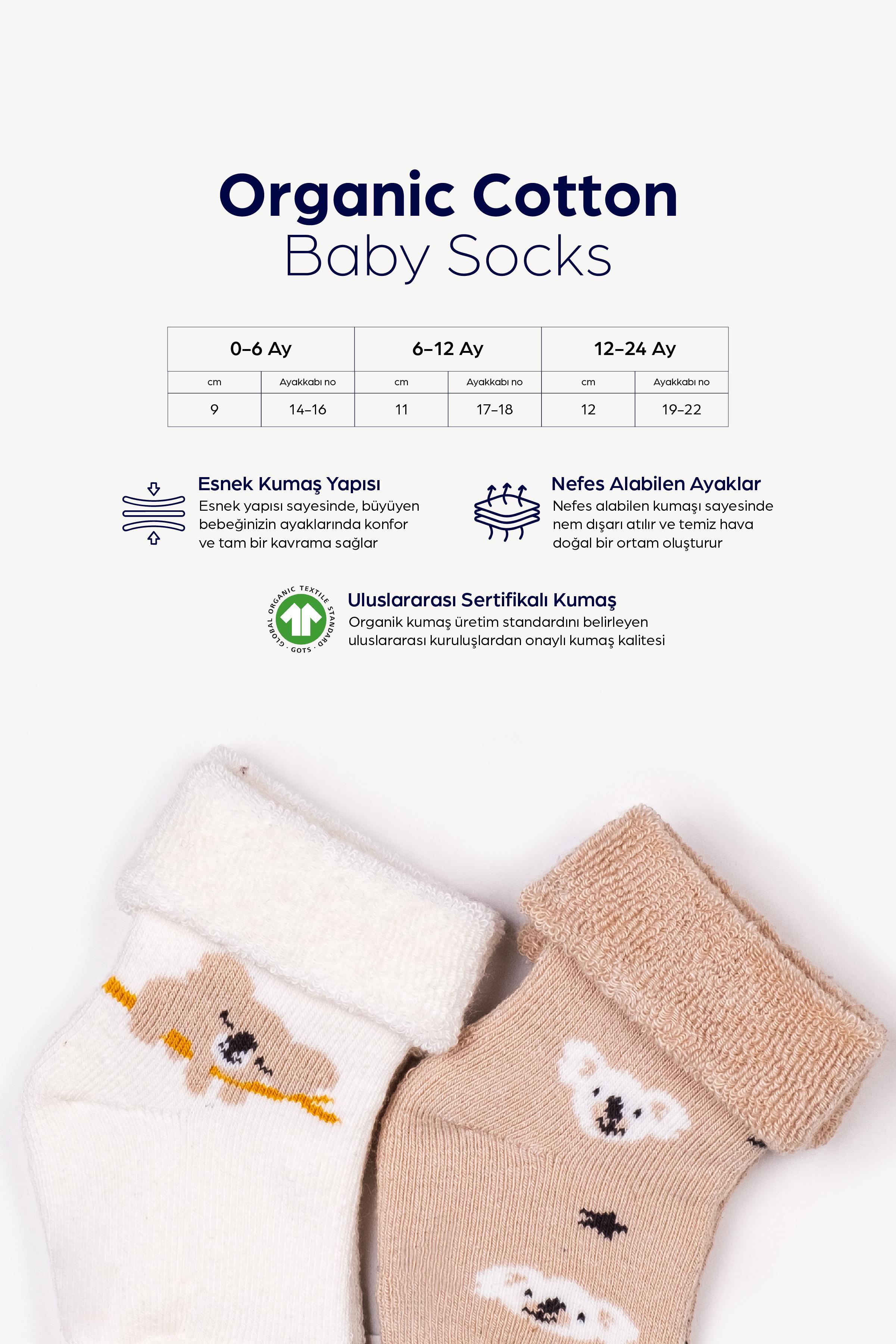 Mono Socks - 2li Kıvrık Havlu Kahverengi Koala Desenli Çorap