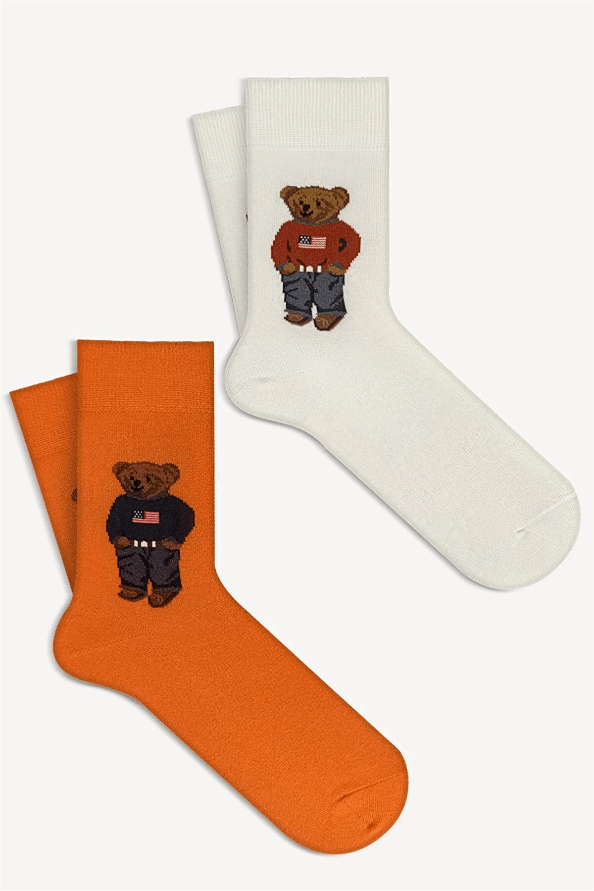 Mono Socks - 2li Teddy Bear Pamuklu Çorap