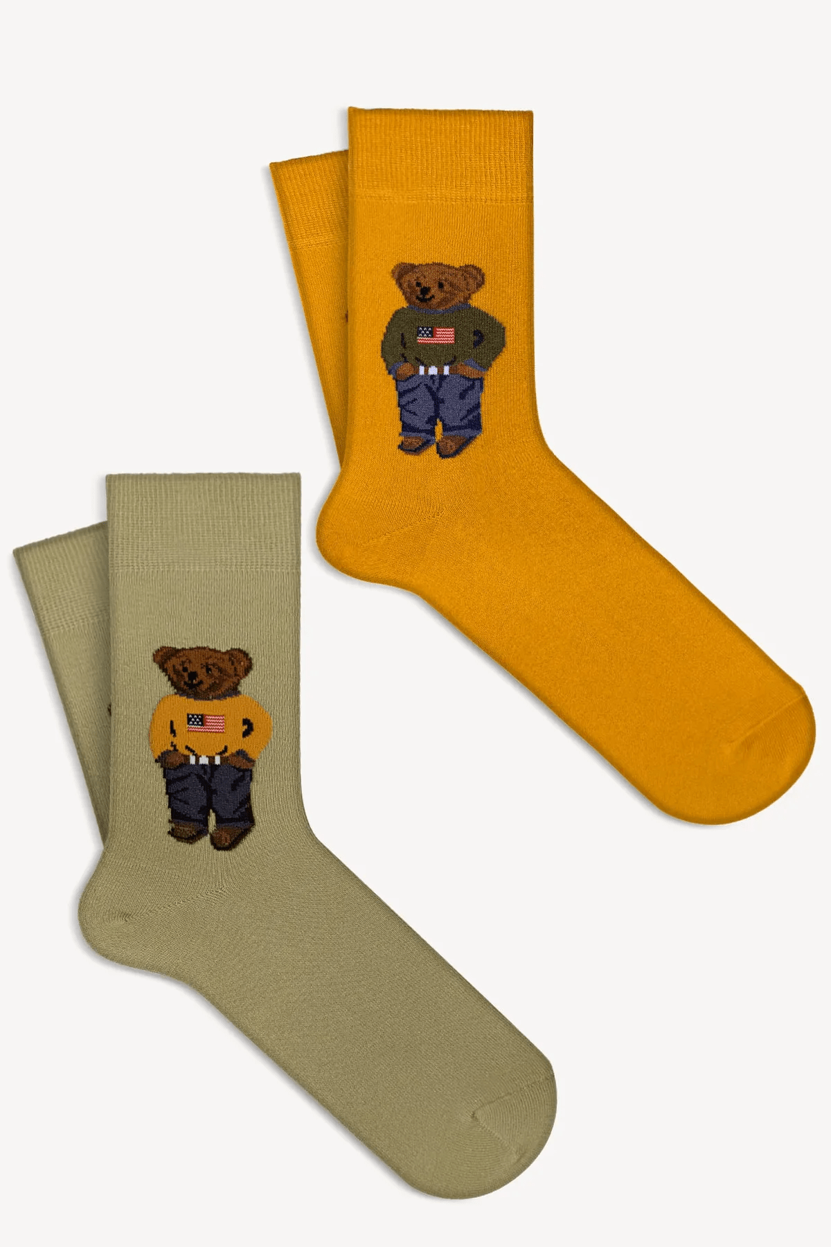 Mono Socks - 2li Teddy Bear Pamuklu Çorap