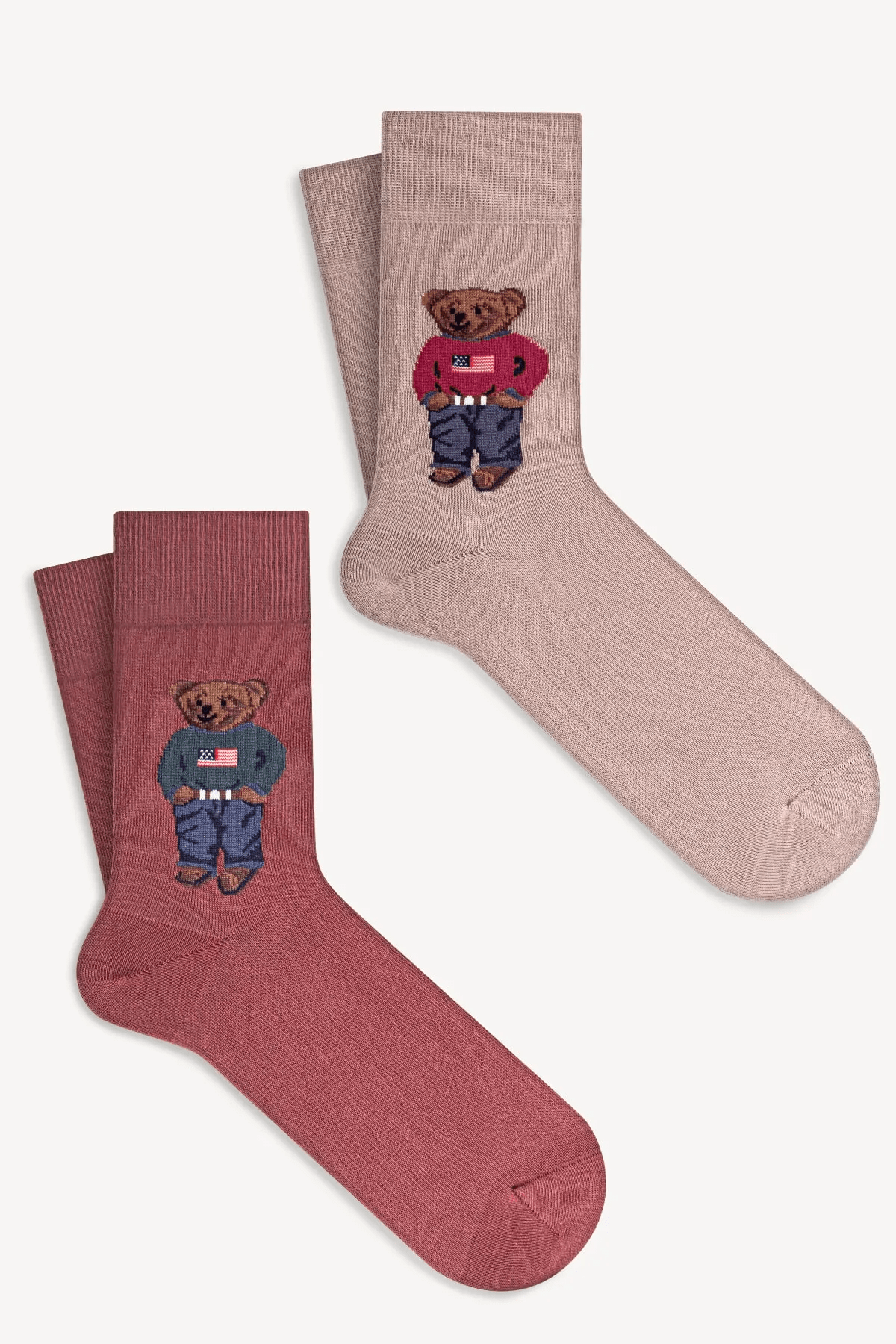 Mono Socks - 2li Teddy Bear Pamuklu Çorap