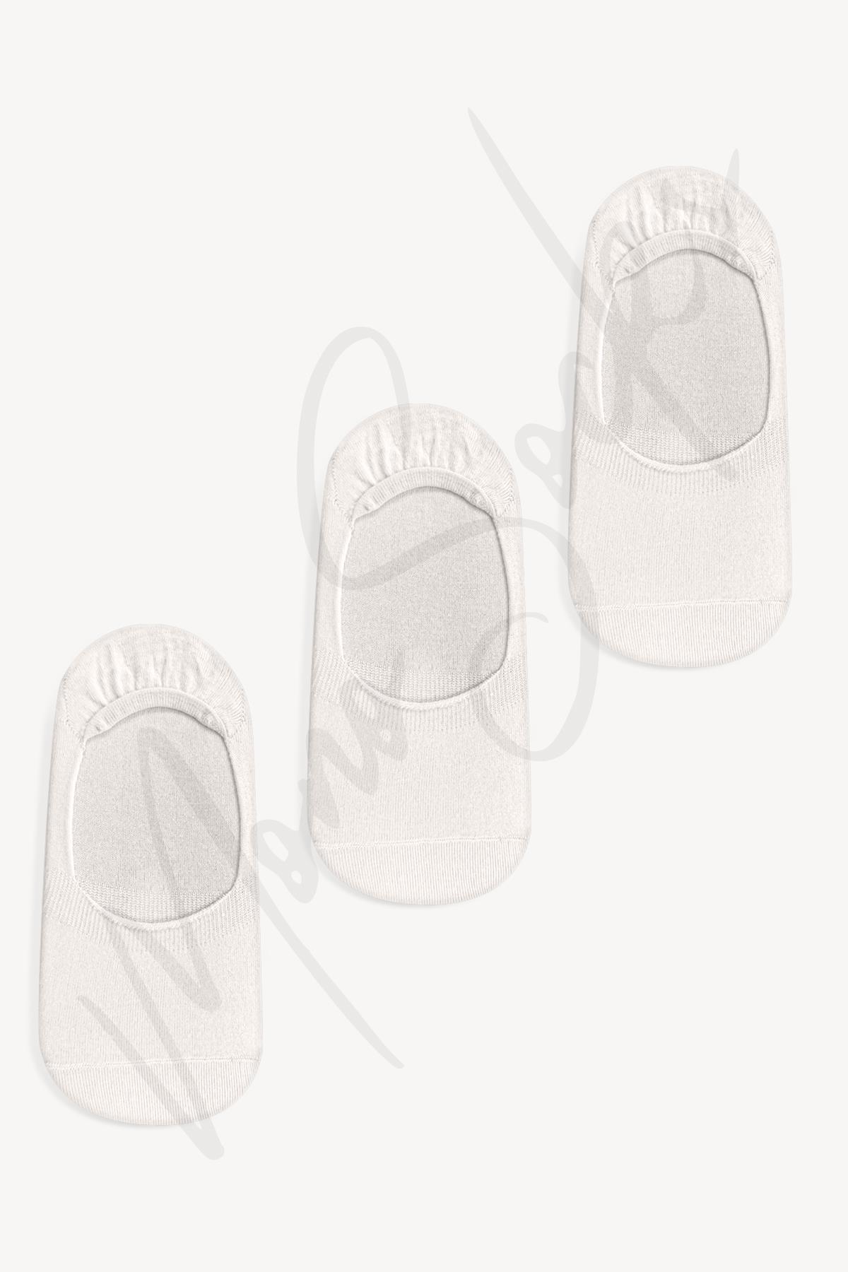 Mono Socks - 3lü Silikonlu Pamuklu Babet Çorap