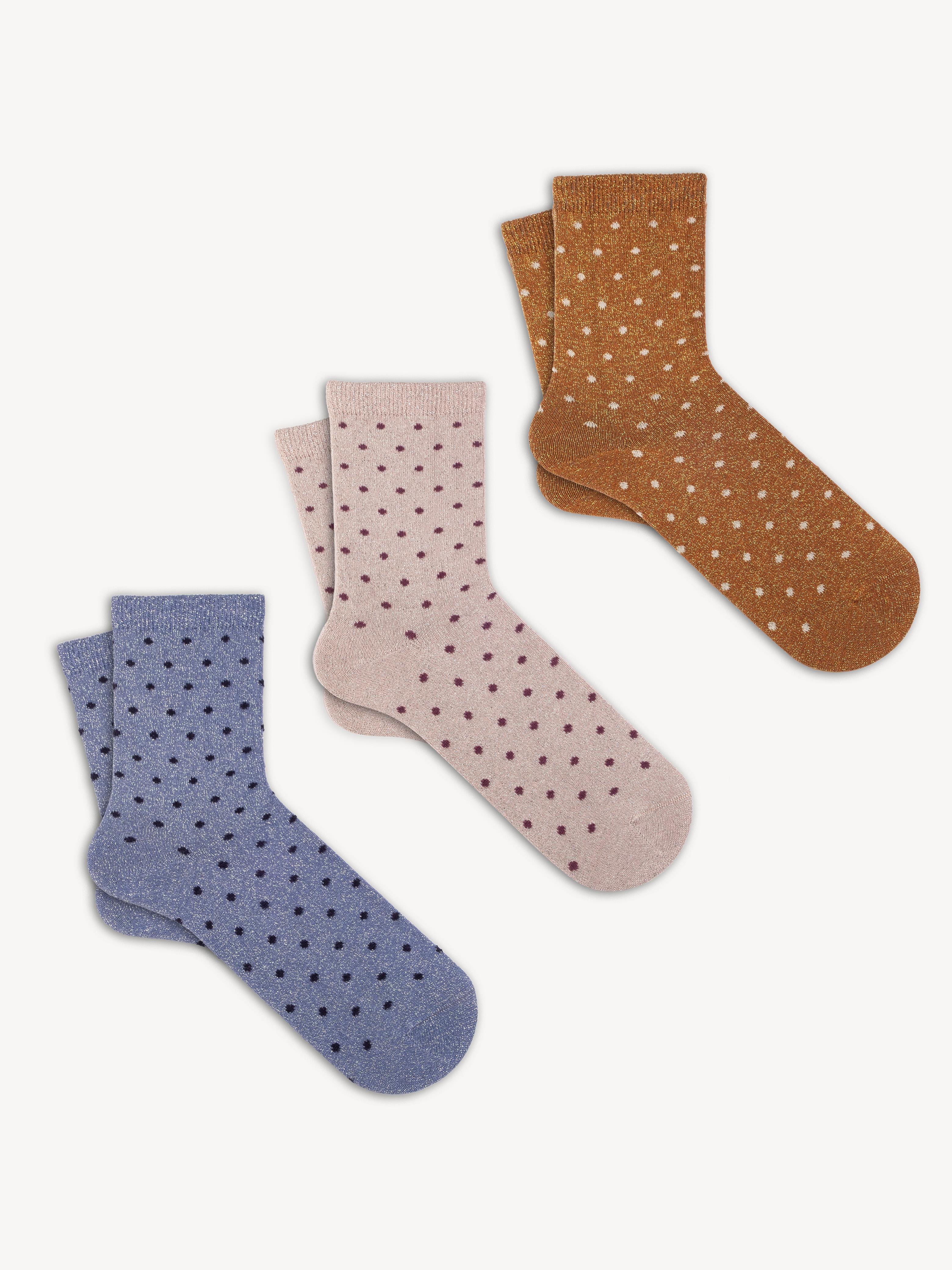 Mono Socks - 3lü Simli Puantiyeli Çorap