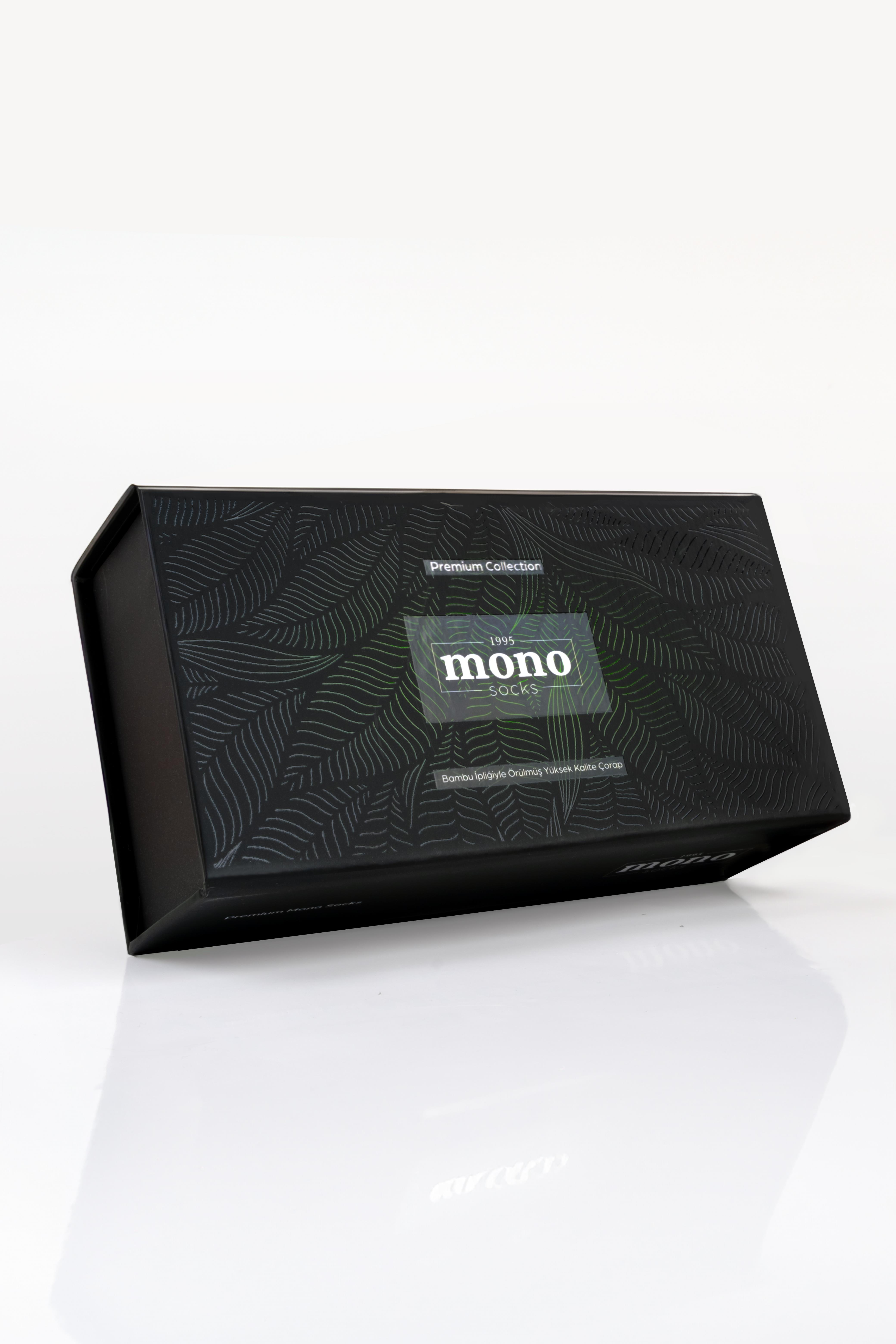 Mono Socks - 6lı Premium Kutulu Dikişsiz Düz Bambu Patik Çorap Antrasit