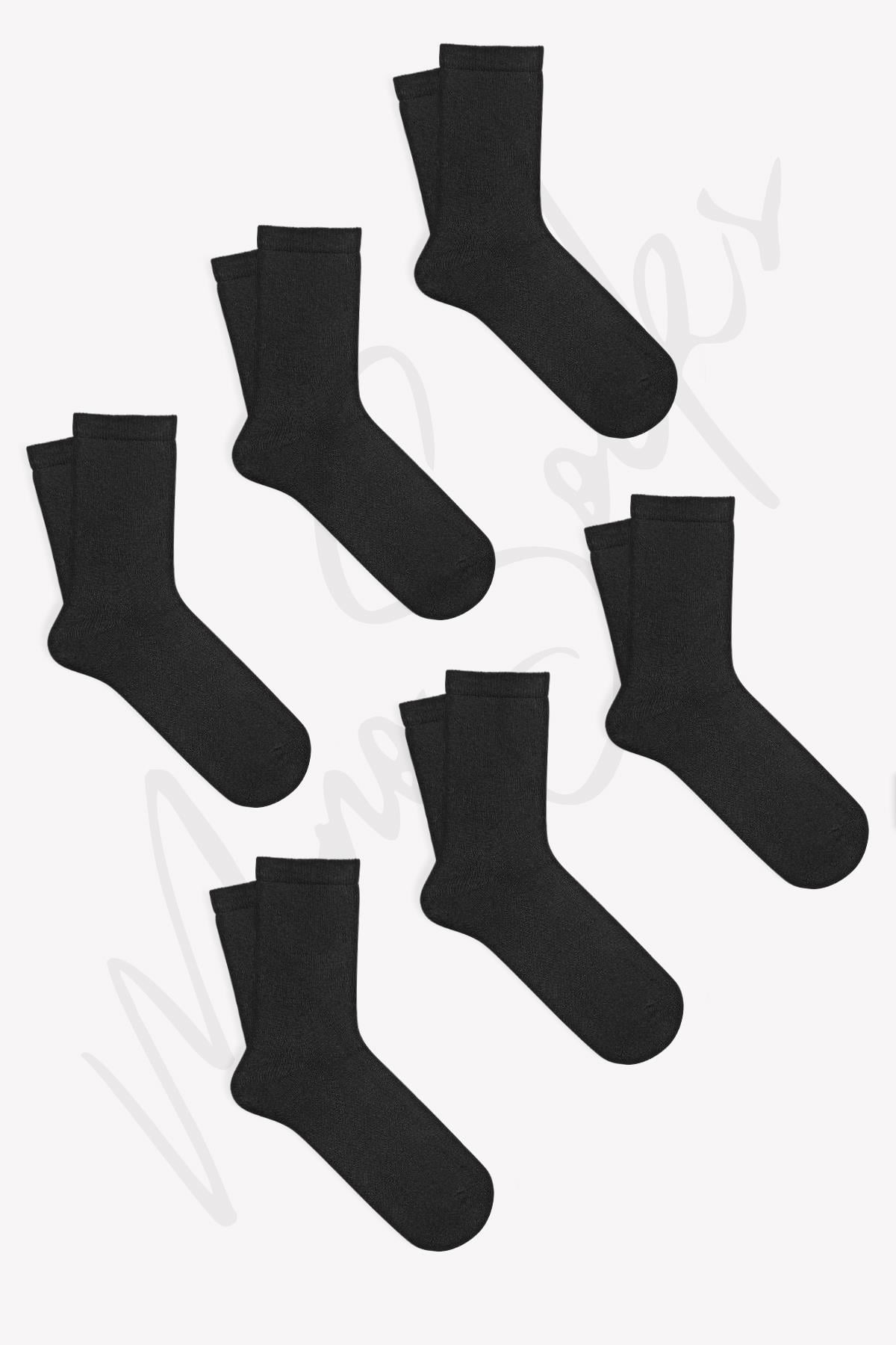 Mono Socks - 6lı Düz Termal Full Havlu Kalın Çorap