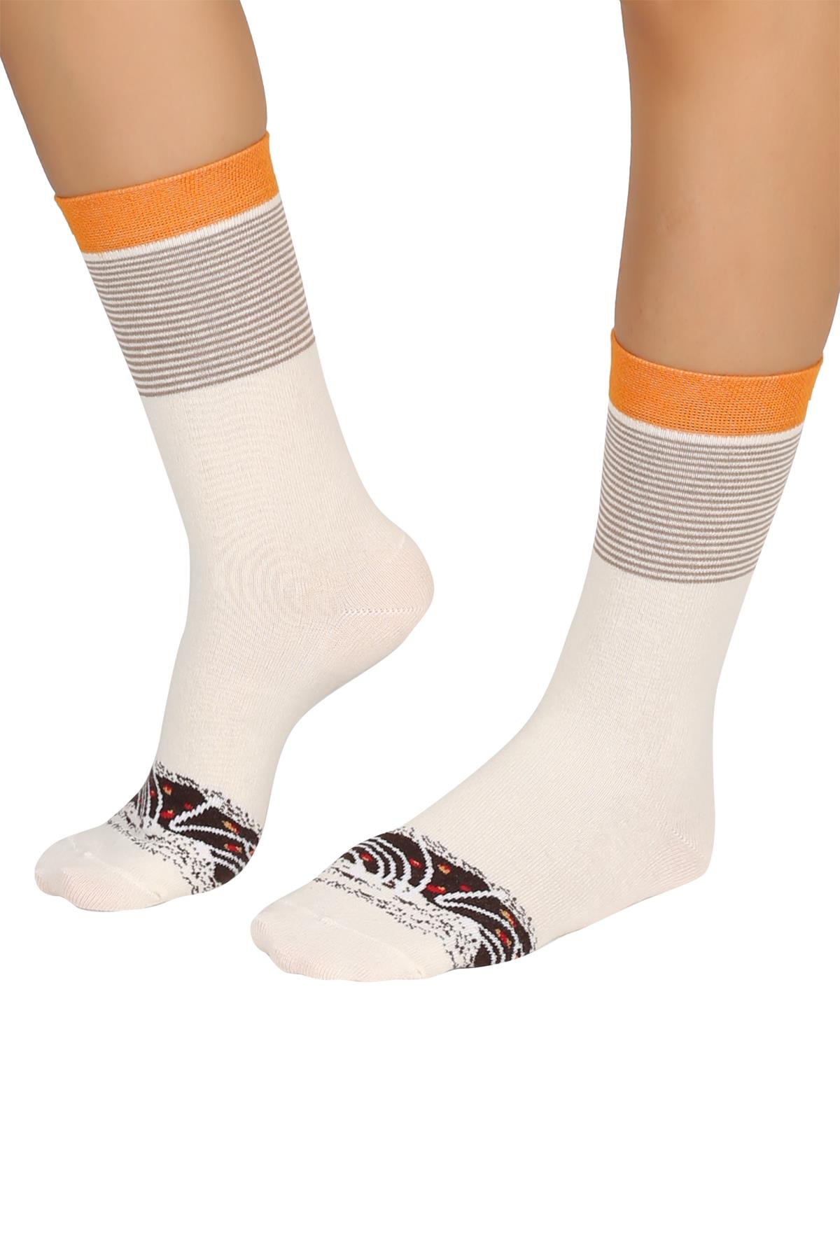 Mono Socks - Tekli Brown Caramel Pamuklu Donut Çorap
