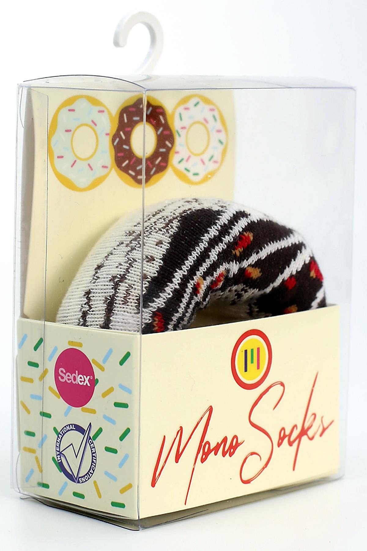 Mono Socks - Tekli Brown Caramel Pamuklu Donut Çorap