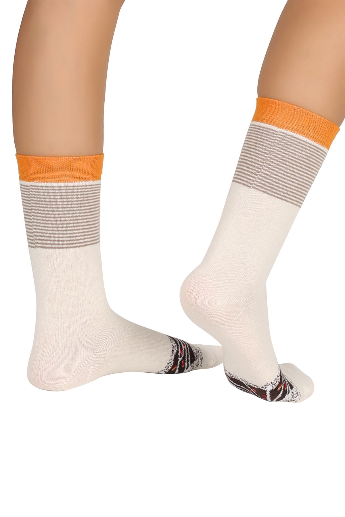 Mono Socks - Tekli Brown Caramel Pamuklu Donut Çorap