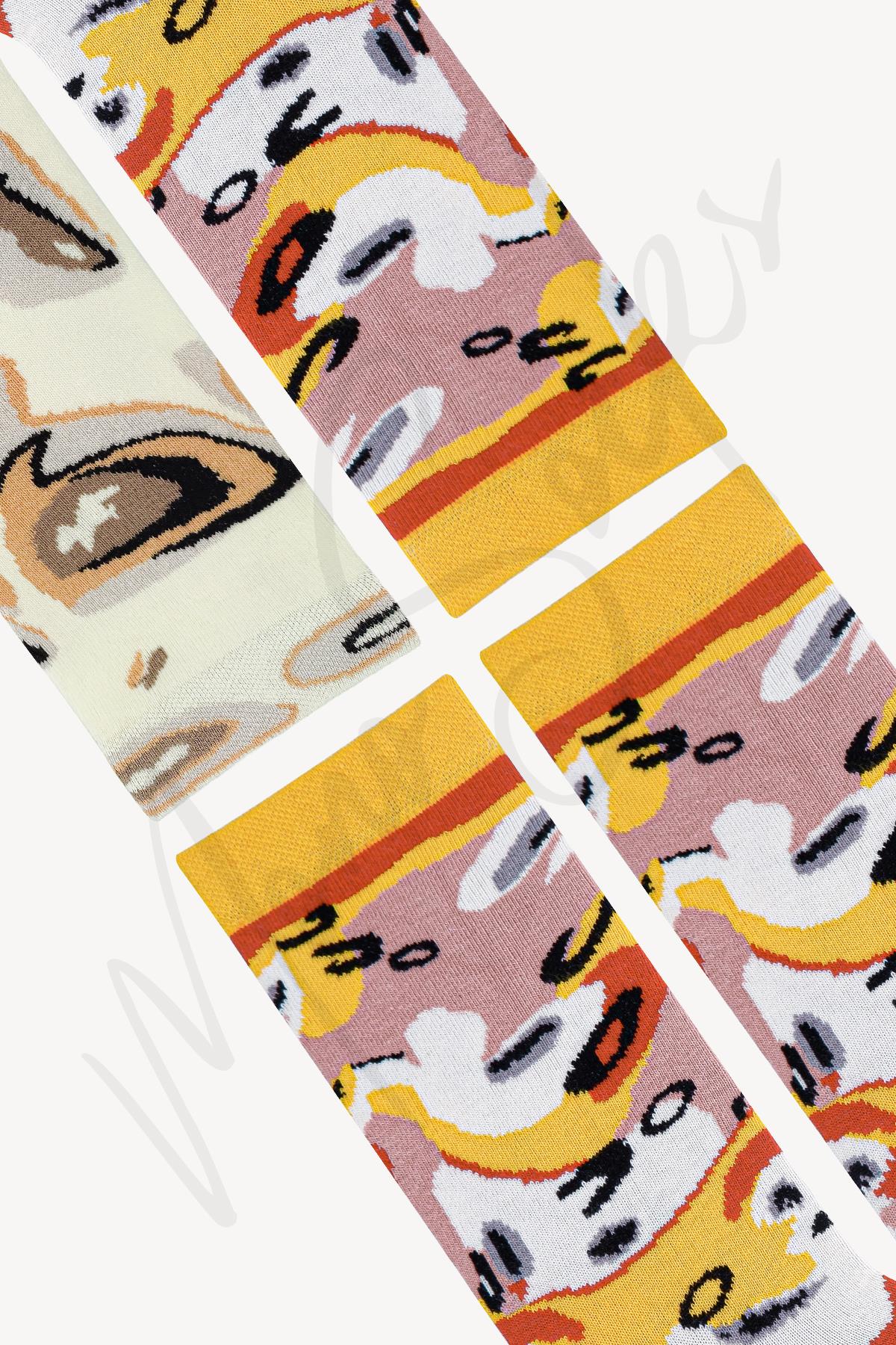 Mono Socks - 4lü Capricciosa Pizza Pamuklu Çorap