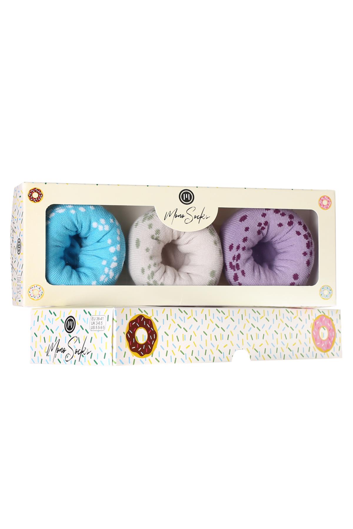 Mono Socks - 3lü Exposed Sugar Series Pamuklu Donut Çorap