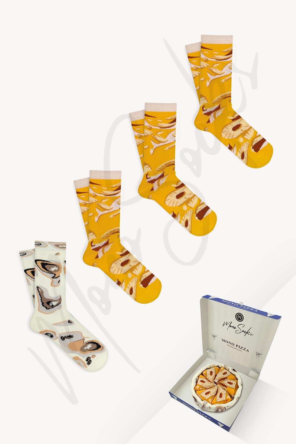 Mono Socks - 4lü Hawaiian Pizza Pamuklu Çorap