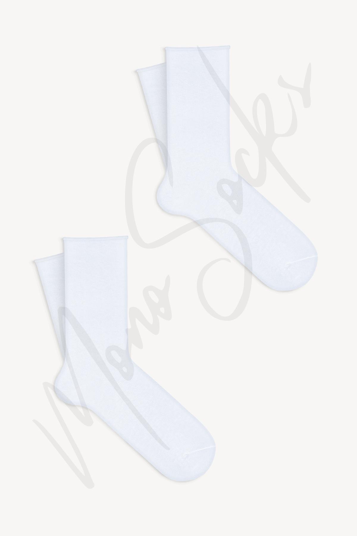 Mono Socks - 2li Lastiksiz Pamuklu Soket Çorap