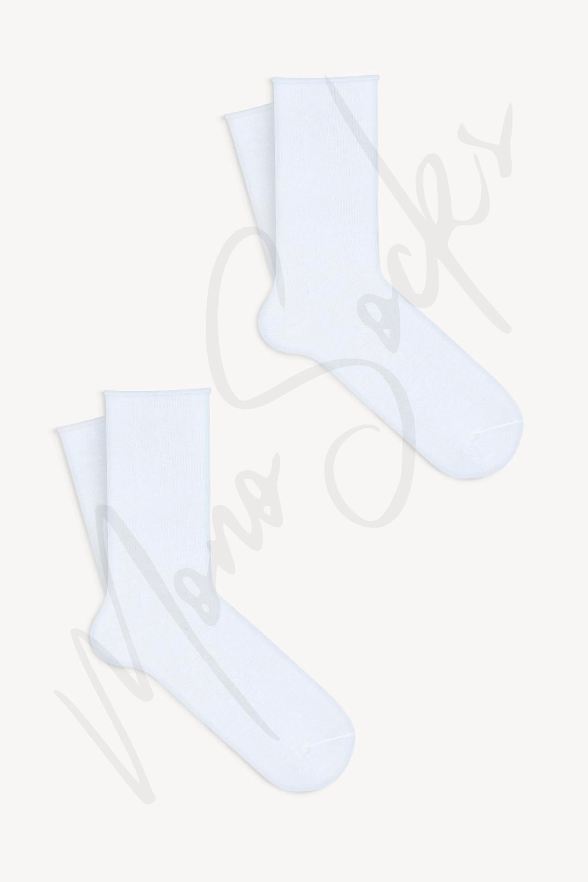 Mono Socks - 2li Lastiksiz Pamuklu Soket Çorap