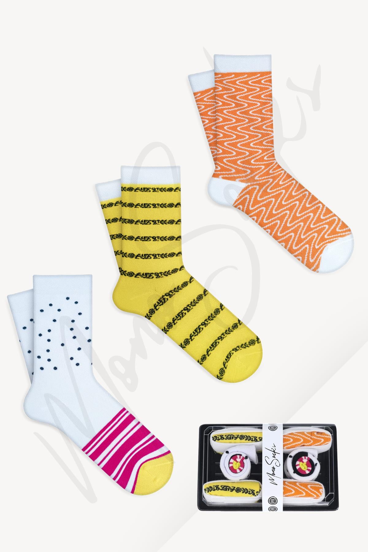 Mono Socks - 3lü Roll Maki Set B Sushi Çorap