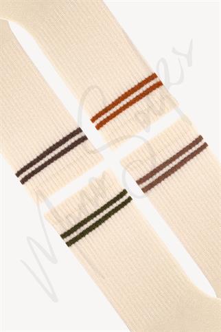 Mono Socks - 4lü Tenis İnce Çizgili Çorap