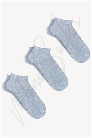 Mono Socks - 3lü Basic Düz Patik Çorap