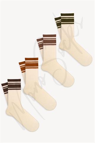 Mono Socks - 4lü Kalın Çizgili Tenis Çorap