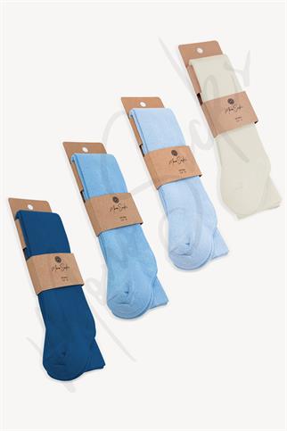 Mono Socks - 4lü Düz Çocuk Külotlu Çorap