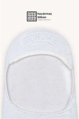 Mono Socks - 6lı Bambu Kaydırmaz Silikonlu Babet Çorap Beyaz