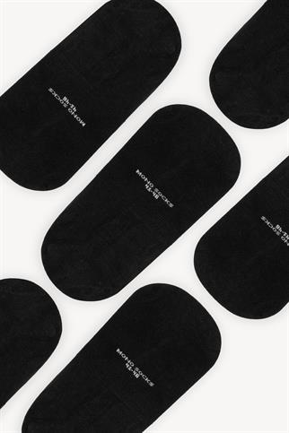 Mono Socks - 6lı Bambu Kaydırmaz Silikonlu Babet Çorap Siyah