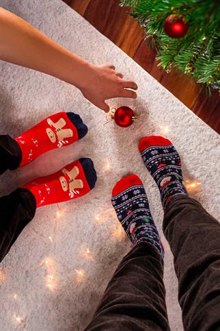 Mono Socks - 2li Kutulu Kalın Kışlık Kurabiye Hohoho Desenli Çorap