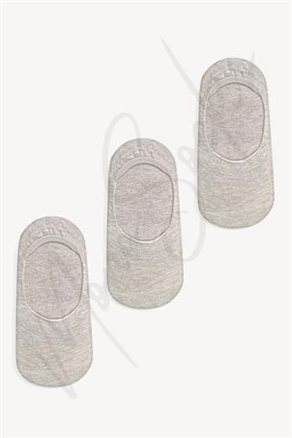 Mono Socks - 3lü Silikonlu Pamuklu Babet Çorap