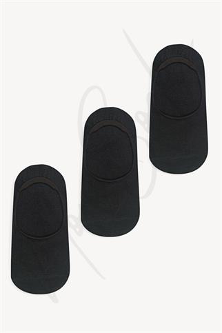 Mono Socks - 3lü Silikonlu Pamuklu Babet Çorap