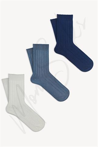 Mono Socks - 3lü Fitilli Pamuklu Kalın Kışlık Çorap
