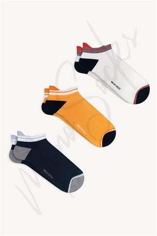 Mono Socks - 3lü Kulaklı Bambu Patik Çorap