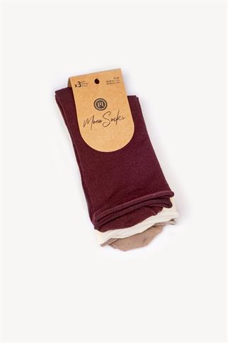 Mono Socks - 3lü Lastiksiz Bambu Soket Çorap