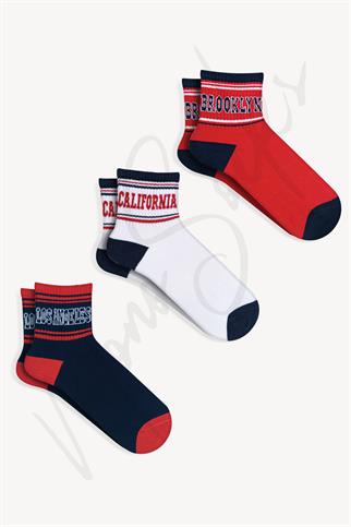 Mono Socks - 3lü Los Angeles Kolej Spor Çorap
