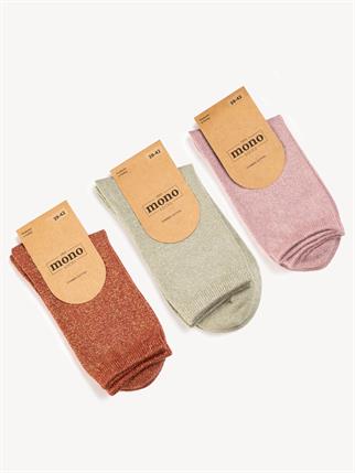 Mono Socks - 3lü Simli Çorap